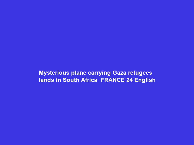 Mysterious plane carrying Gaza refugees lands in South Africa • FRANCE 24 English
