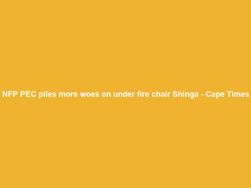 NFP PEC piles more woes on under fire chair Shinga – Cape Times