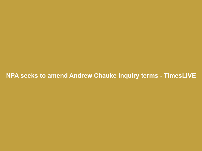 NPA seeks to amend Andrew Chauke inquiry terms – TimesLIVE