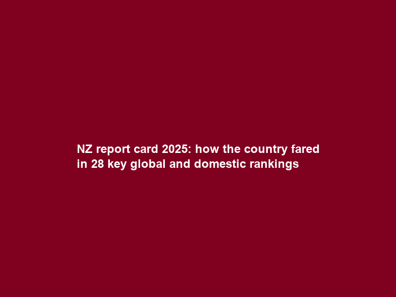NZ report card 2025: how the country fared in 28 key global and domestic rankings