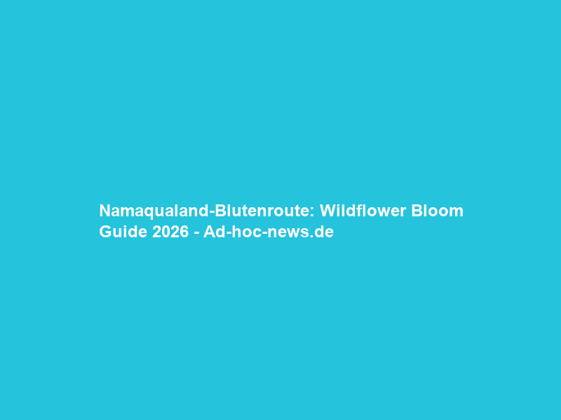 Namaqualand-Blutenroute: Wildflower Bloom Guide 2026 – Ad-hoc-news.de
