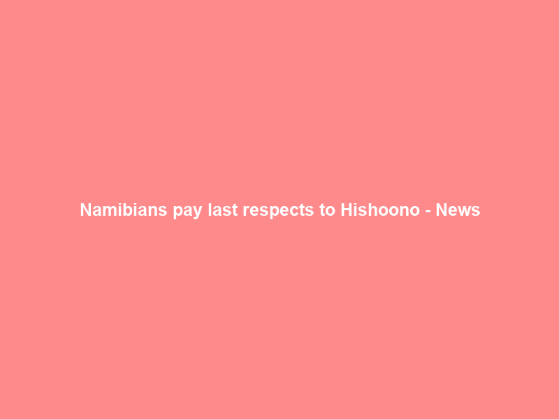 Namibians pay last respects to Hishoono – News