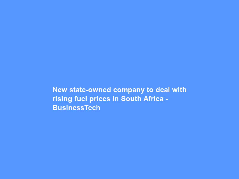 New state-owned company to deal with rising fuel prices in South Africa – BusinessTech