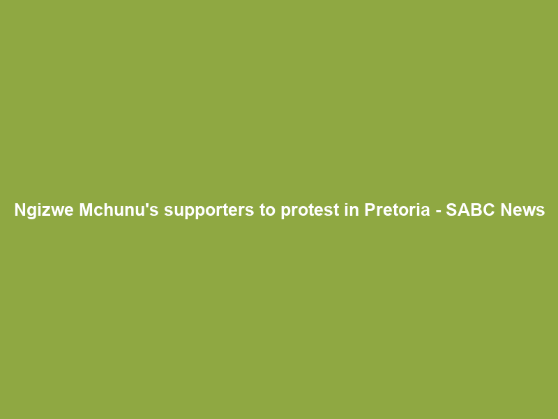 Ngizwe Mchunu’s supporters to protest in Pretoria – SABC News