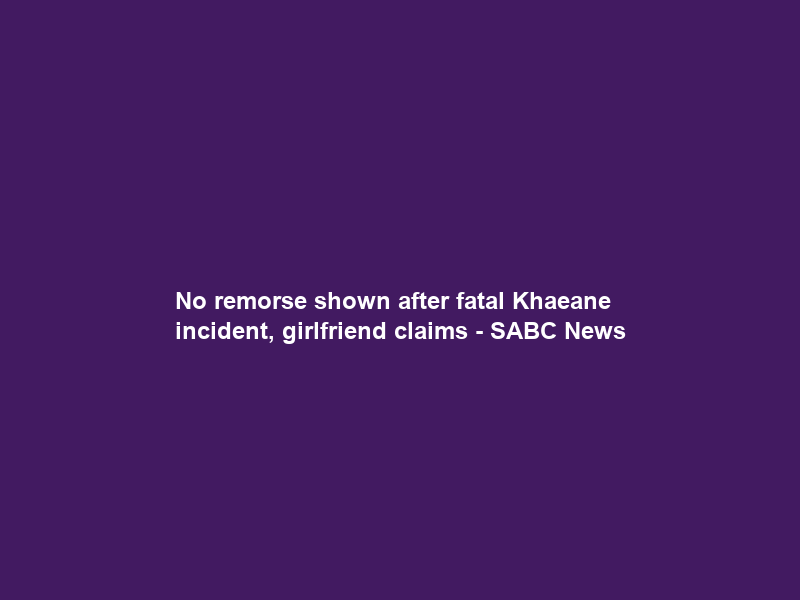 No remorse shown after fatal Khaeane incident, girlfriend claims – SABC News