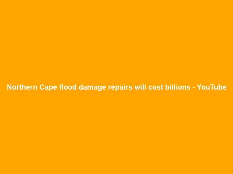 Northern Cape flood damage repairs will cost billions – YouTube