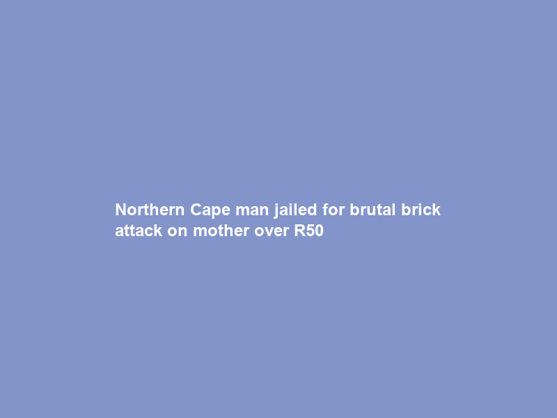 Northern Cape man jailed for brutal brick attack on mother over R50