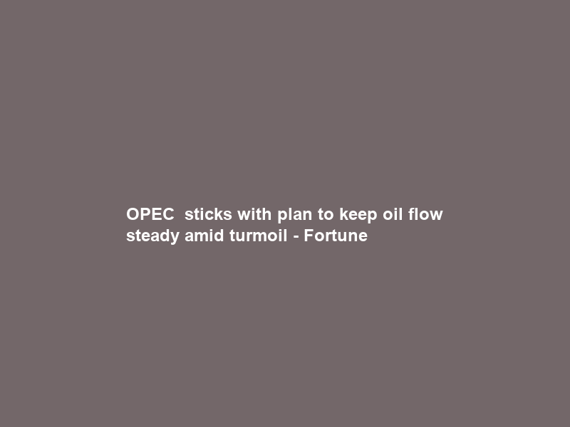 OPEC+ sticks with plan to keep oil flow steady amid turmoil – Fortune
