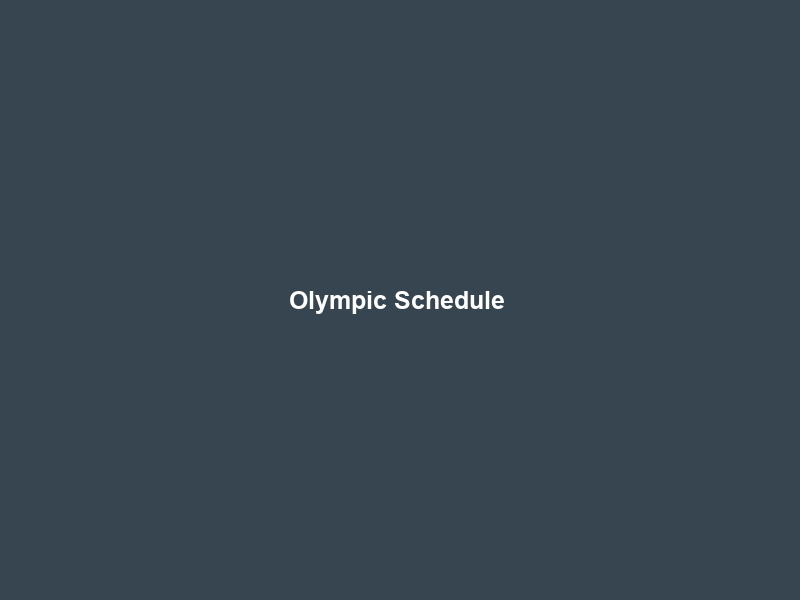 Olympic Schedule & Results – Milano Cortina 2026