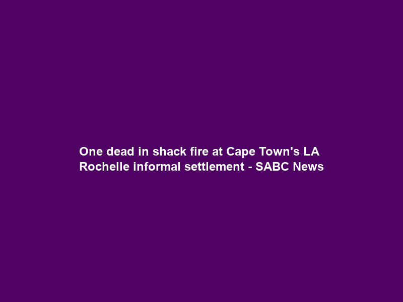 One dead in shack fire at Cape Town’s LA Rochelle informal settlement – SABC News