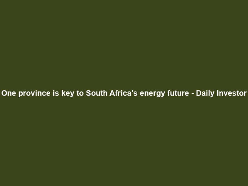 One province is key to South Africa’s energy future – Daily Investor