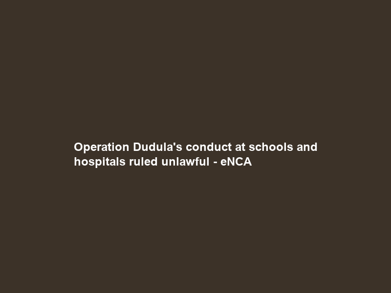 Operation Dudula’s conduct at schools and hospitals ruled unlawful – eNCA