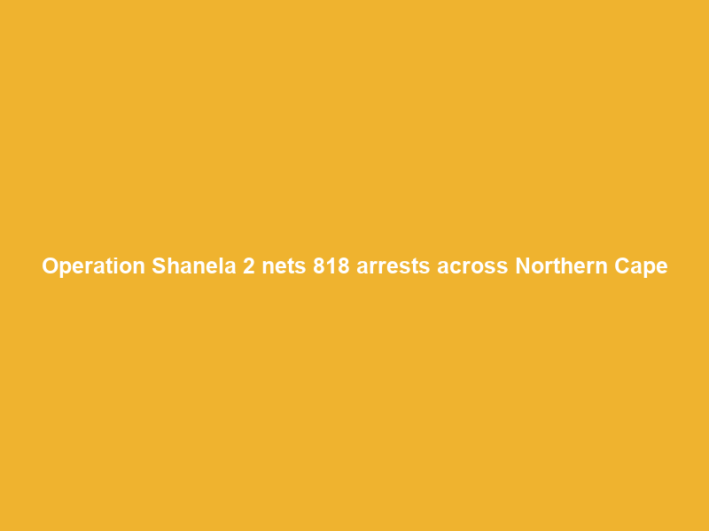 Operation Shanela 2 nets 818 arrests across Northern Cape