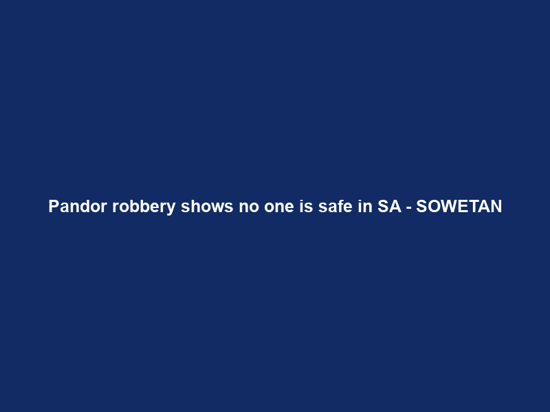 Pandor robbery shows no one is safe in SA – SOWETAN