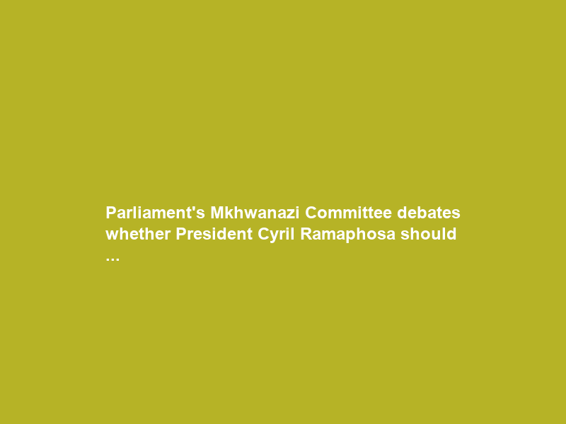 Parliament’s Mkhwanazi Committee debates whether President Cyril Ramaphosa should …
