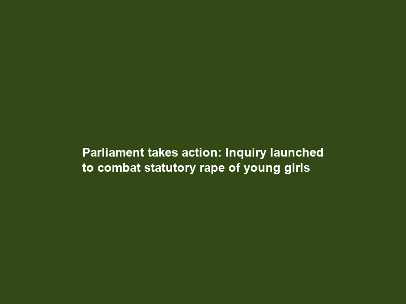 Parliament takes action: Inquiry launched to combat statutory rape of young girls