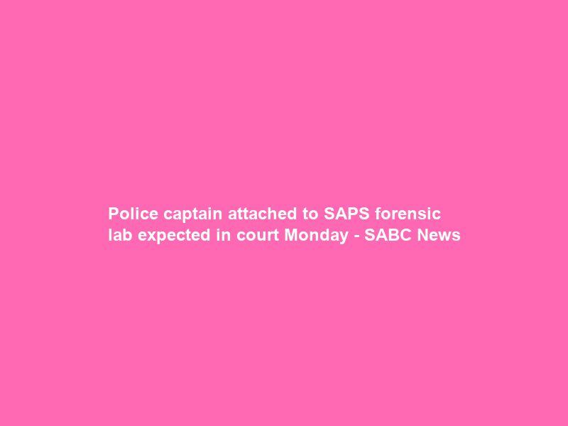 Police captain attached to SAPS forensic lab expected in court Monday – SABC News