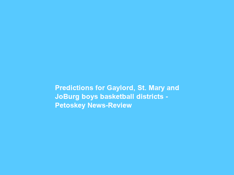 Predictions for Gaylord, St. Mary and JoBurg boys basketball districts – Petoskey News-Review