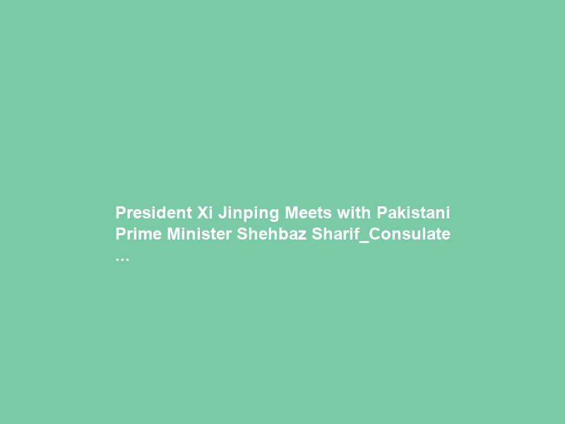 President Xi Jinping Meets with Pakistani Prime Minister Shehbaz Sharif_Consulate …