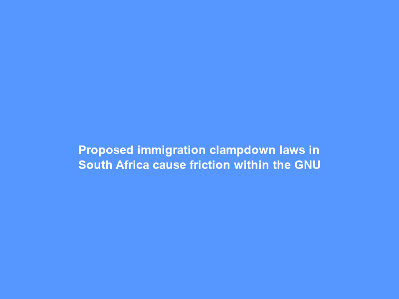 Proposed immigration clampdown laws in South Africa cause friction within the GNU