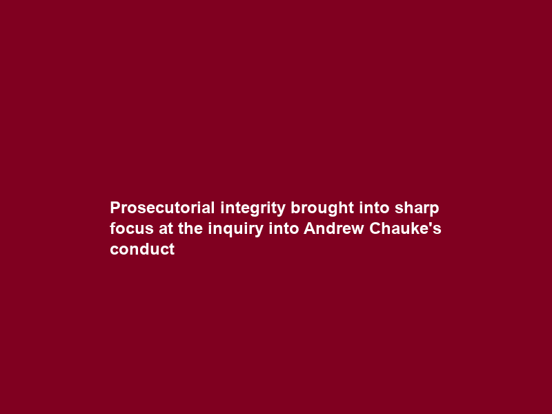 Prosecutorial integrity brought into sharp focus at the inquiry into Andrew Chauke’s conduct