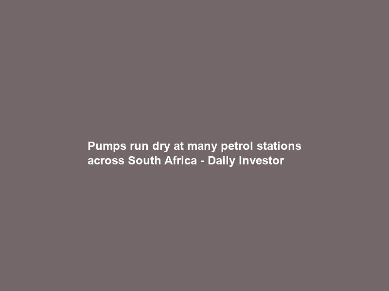 Pumps run dry at many petrol stations across South Africa – Daily Investor