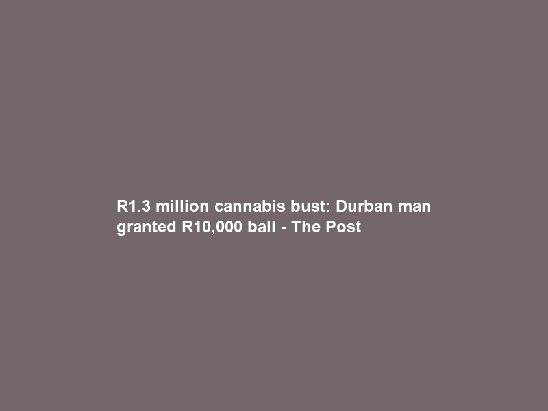 R1.3 million cannabis bust: Durban man granted R10,000 bail – The Post