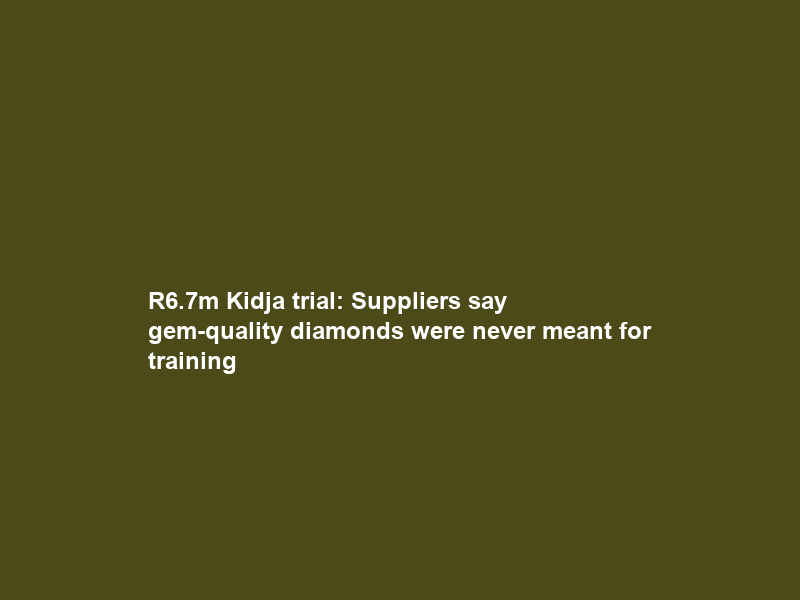 R6.7m Kidja trial: Suppliers say gem-quality diamonds were never meant for training