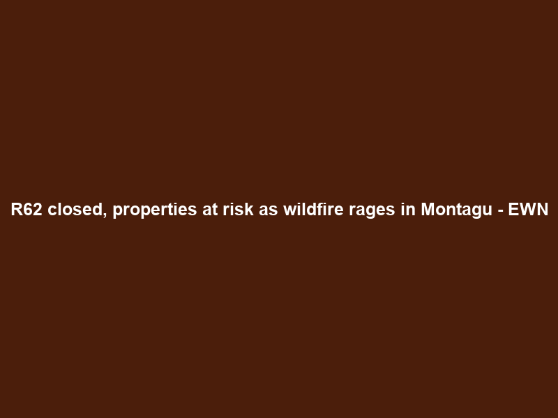 R62 closed, properties at risk as wildfire rages in Montagu – EWN