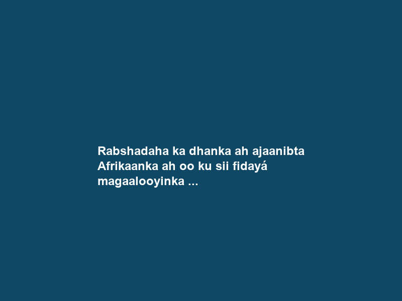 Rabshadaha ka dhanka ah ajaanibta Afrikaanka ah oo ku sii fidayá magaalooyinka …