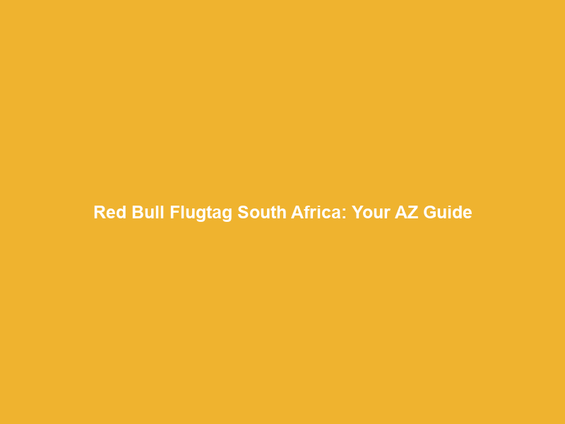 Red Bull Flugtag South Africa: Your A–Z Guide