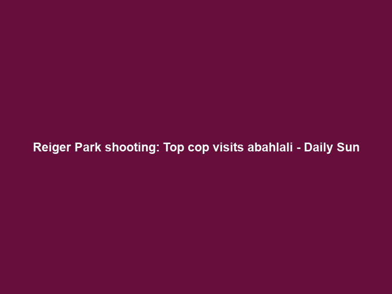 Reiger Park shooting: Top cop visits abahlali – Daily Sun