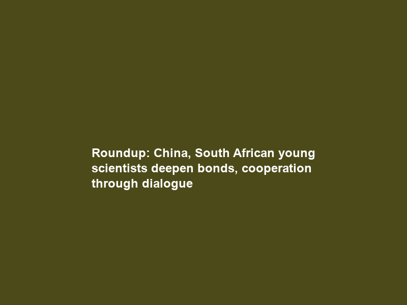 Roundup: China, South African young scientists deepen bonds, cooperation through dialogue