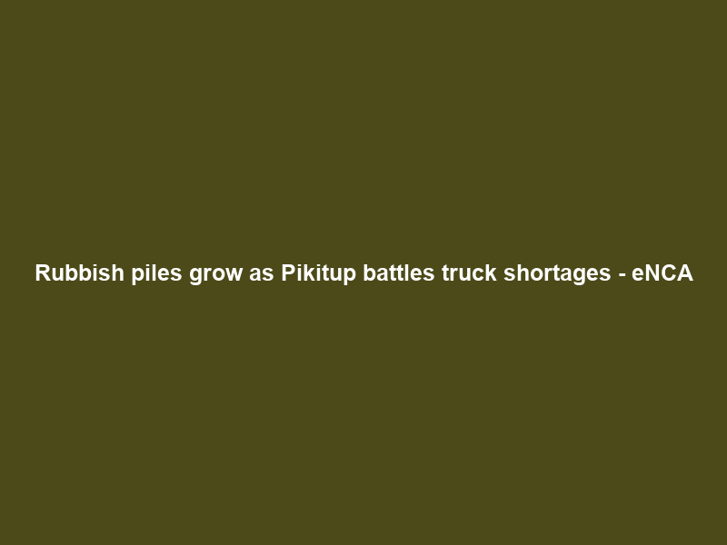 Rubbish piles grow as Pikitup battles truck shortages – eNCA