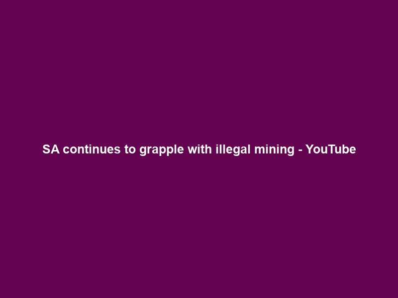SA continues to grapple with illegal mining – YouTube