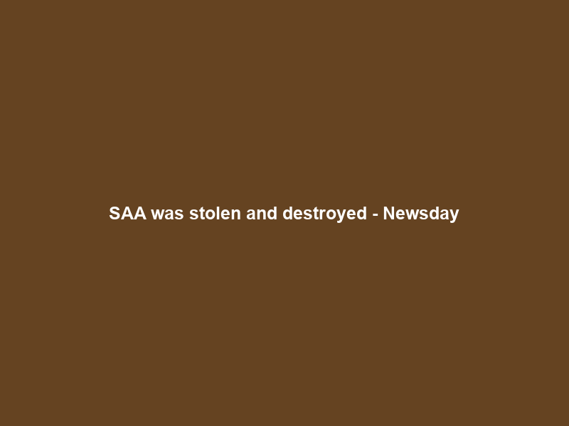 SAA was stolen and destroyed – Newsday
