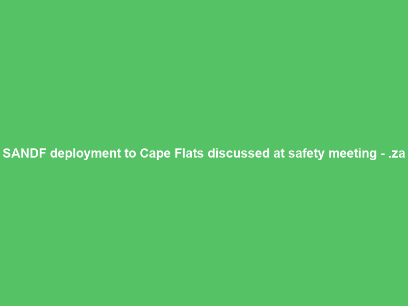 SANDF deployment to Cape Flats discussed at safety meeting – .za