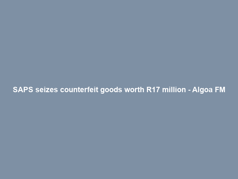 SAPS seizes counterfeit goods worth R17 million – Algoa FM