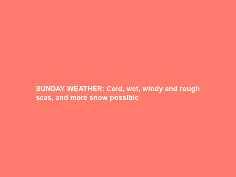 SUNDAY WEATHER: Cold, wet, windy and rough seas, and more snow possible