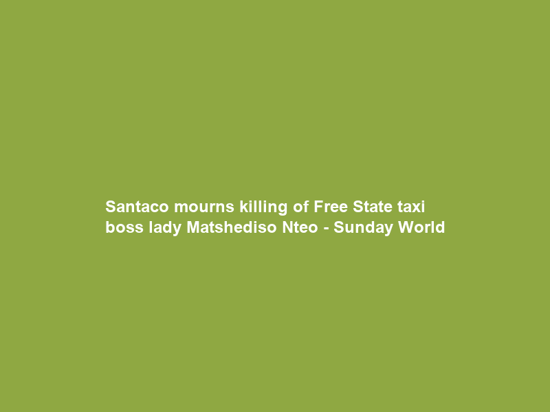 Santaco mourns killing of Free State taxi boss lady Matshediso Nteo – Sunday World