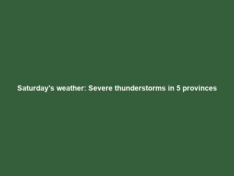 Saturday’s weather: Severe thunderstorms in 5 provinces; damaging waves in Western Cape