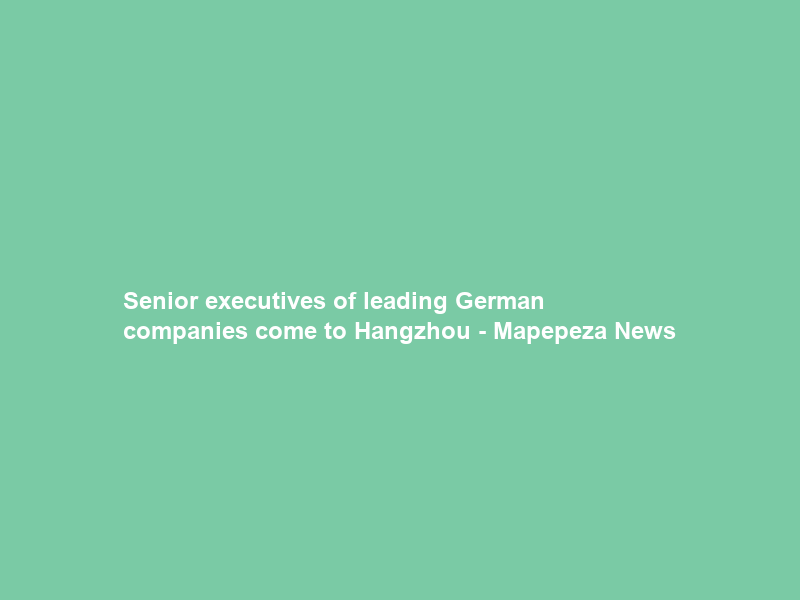 Senior executives of leading German companies come to Hangzhou – Mapepeza News