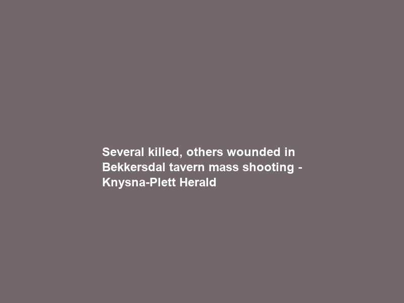 Several killed, others wounded in Bekkersdal tavern mass shooting – Knysna-Plett Herald