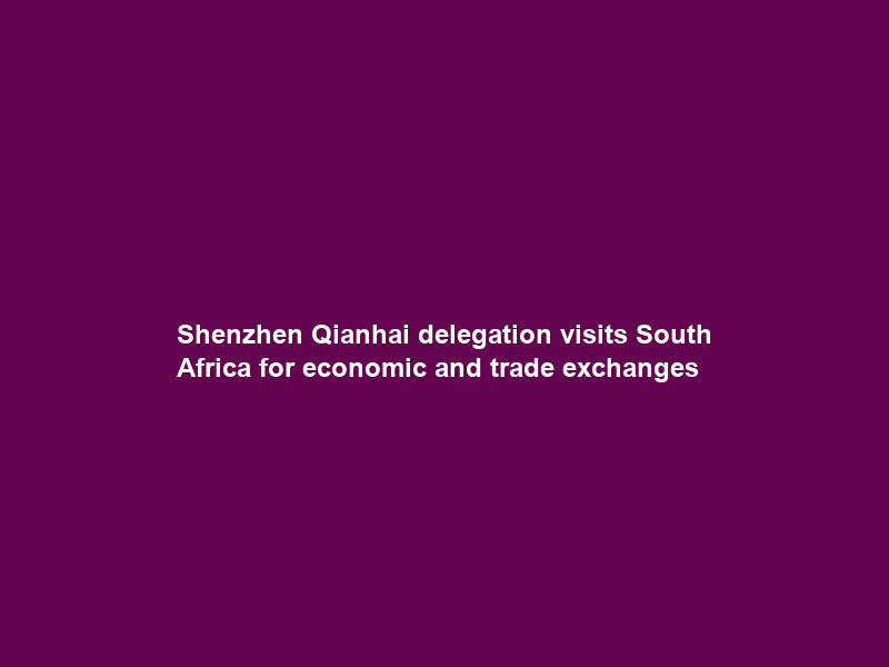 Shenzhen Qianhai delegation visits South Africa for economic and trade exchanges