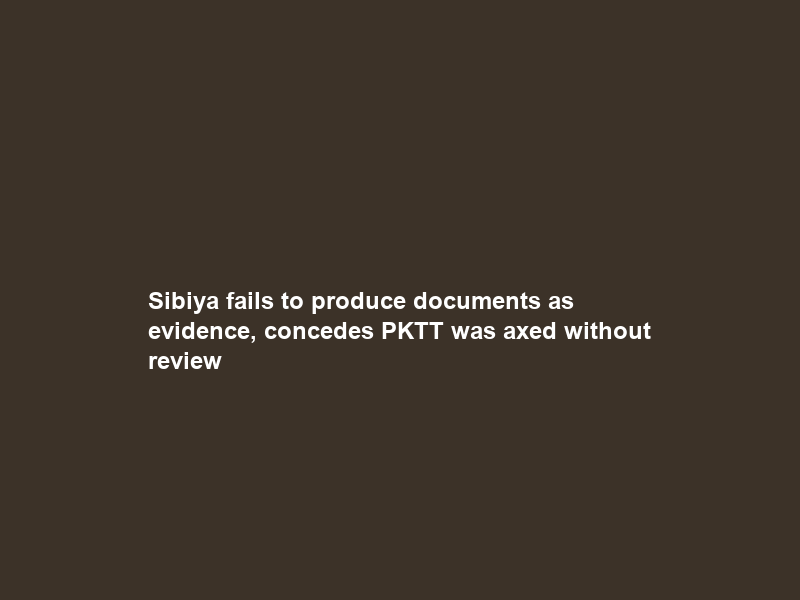 Sibiya fails to produce documents as evidence, concedes PKTT was axed without review