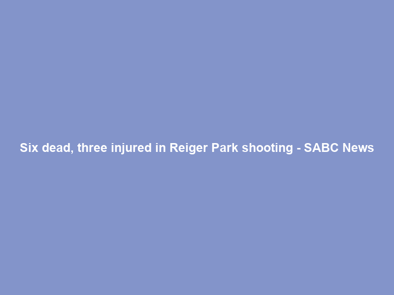 Six dead, three injured in Reiger Park shooting – SABC News