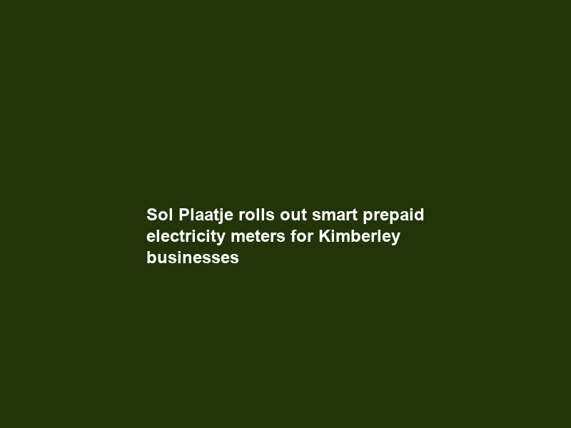 Sol Plaatje rolls out smart prepaid electricity meters for Kimberley businesses