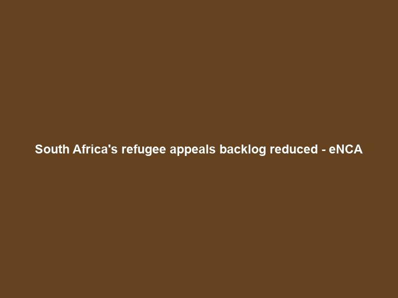 South Africa’s refugee appeals backlog reduced – eNCA