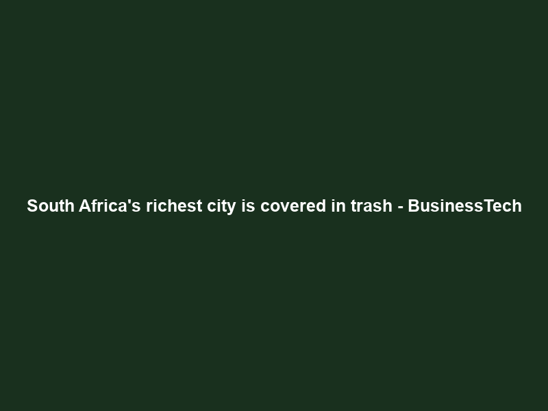 South Africa’s richest city is covered in trash – BusinessTech