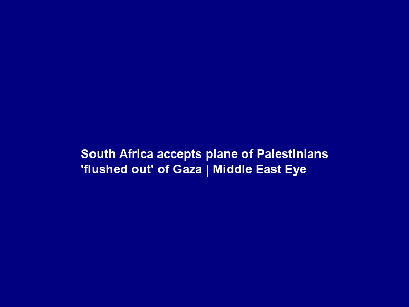 South Africa accepts plane of Palestinians ‘flushed out’ of Gaza | Middle East Eye